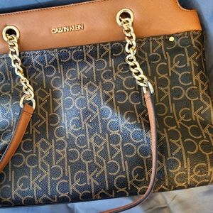 Leather Calvin Klein tote